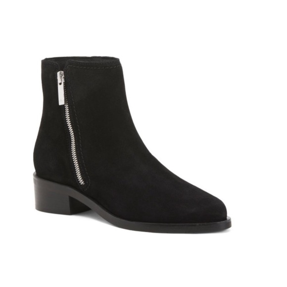 Aquatalia Shoes - Aquatalia NEW Geanna Black Suede Block Heel Bootie Size 6.5